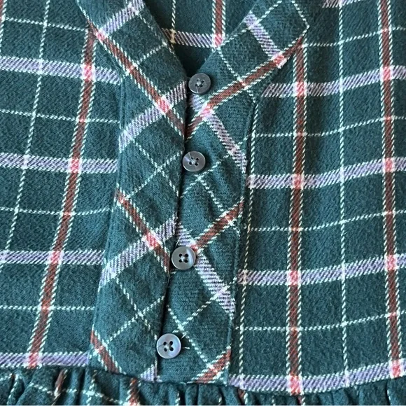 Madewell Flannel Colette Mini Dress Plaid Size 14 Cottagecore Winter Grunge - Picture 14 of 16